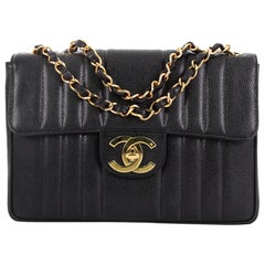 Chanel Vintage CC Chain Flap Bag Vertical Quilt Caviar Maxi