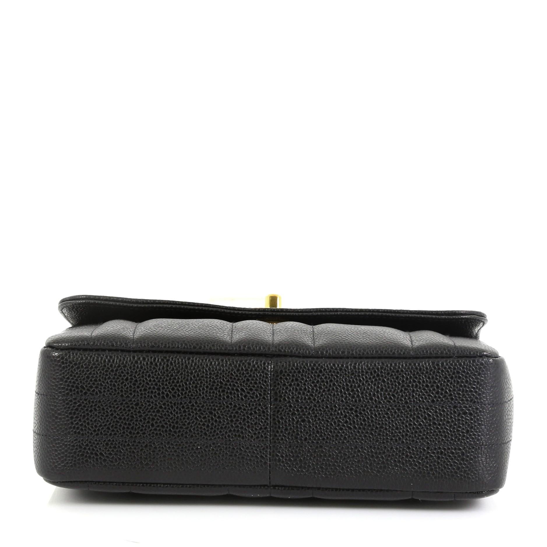 Women's or Men's Chanel Vintage CC Chain Flap Bag Vertical Quilt Caviar Small