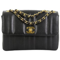 Chanel Vintage CC Chain Flap Bag Vertical Quilt Caviar Small