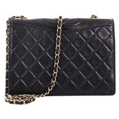 Chanel Vintage CC Chain Full Flap Bag Quilted Leather Small