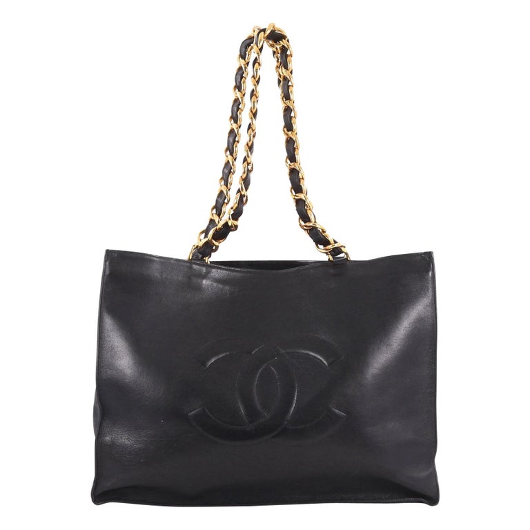 Chanel Vintage CC Chain Tote Lambskin XL at 1stDibs
