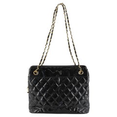 Chanel Vintage CC Charm Pocket Tote Quilted Patent Medium Chanel Vintage CC Charm Pocket Tote Quilted Patent Medium