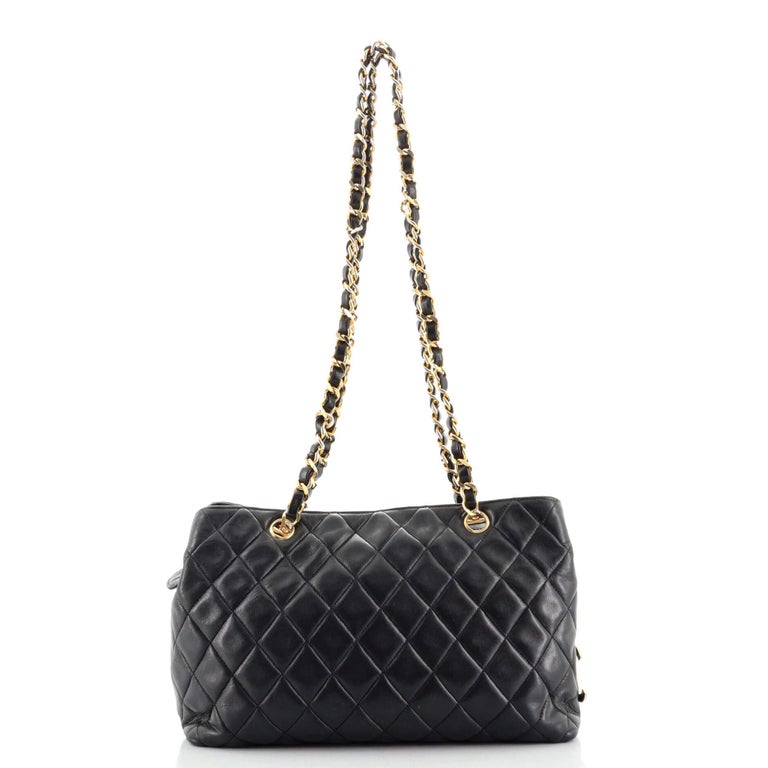 Chanel Vintage CC Charm Tote Quilted Lambskin Medium at 1stDibs