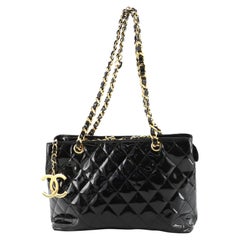 Chanel Vintage CC Charm Tote Quilted Patent Medium
