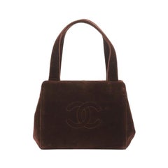 Chanel Vintage CC Clasp Shoulder Bag Velvet Small