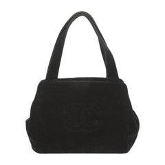 Chanel Vintage CC Clasp Shoulder Bag Velvet Small 
