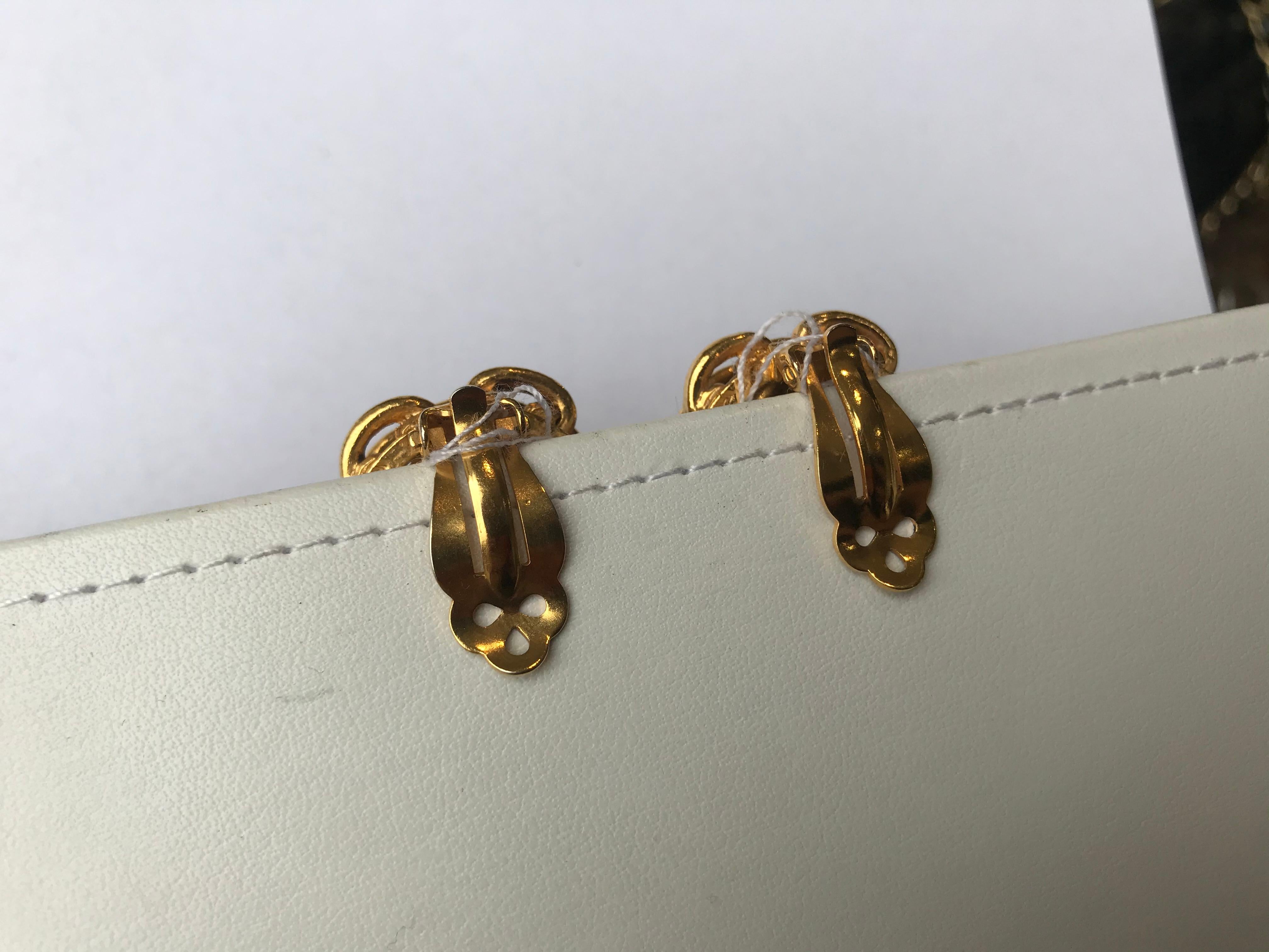 Chanel Vintage CC Clip-On Earrings For Sale 2