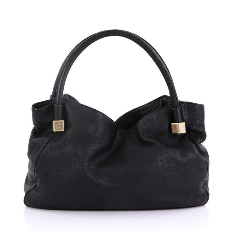 Chanel Vintage CC Dice Shoulder Bag Leather Large at 1stDibs | chanel ...