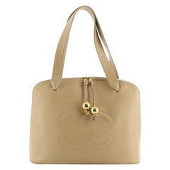 Chanel Vintage CC Dome Bag Leather Large