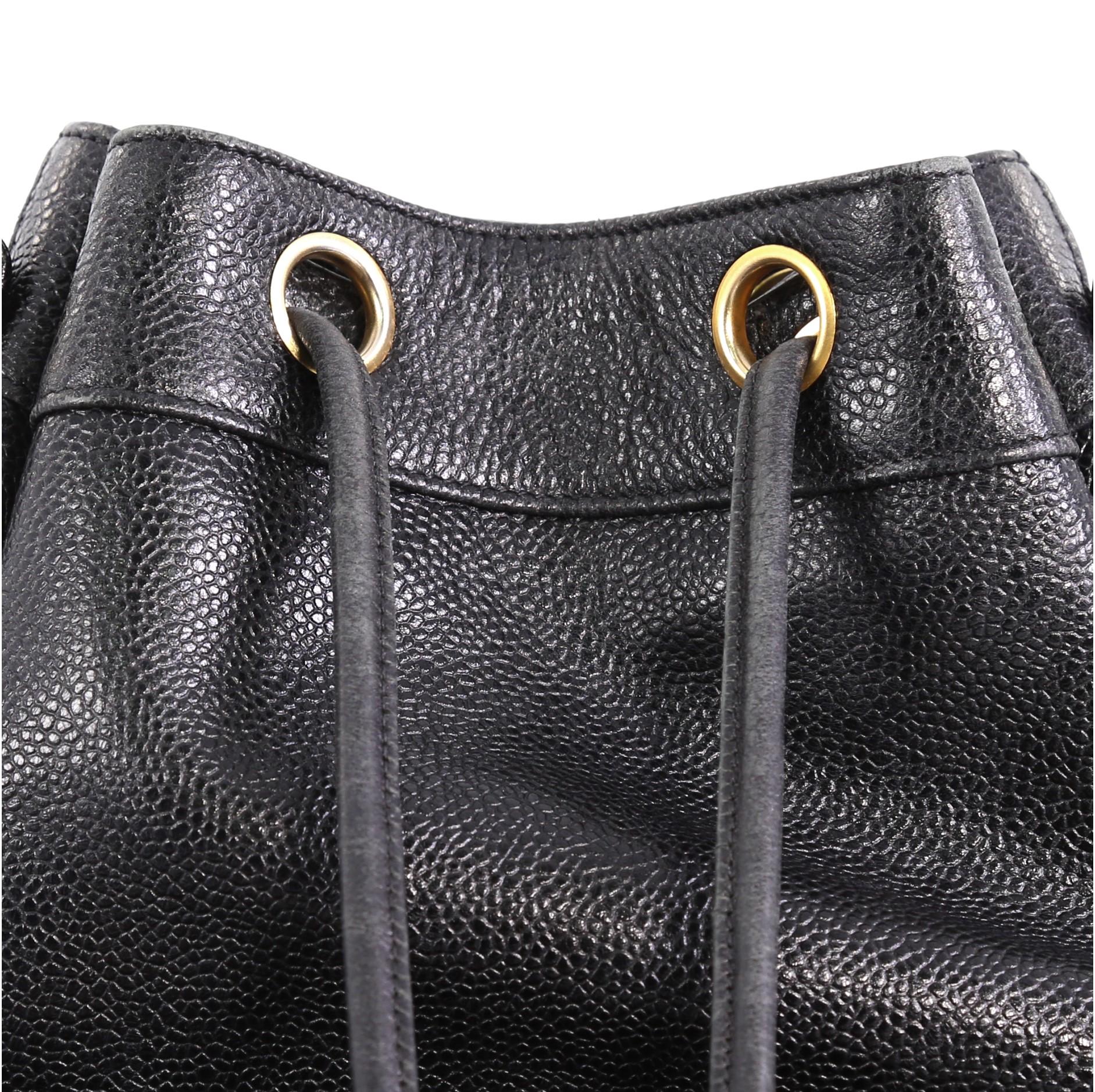 Chanel Vintage CC Drawstring Bucket Bag Caviar Medium 1