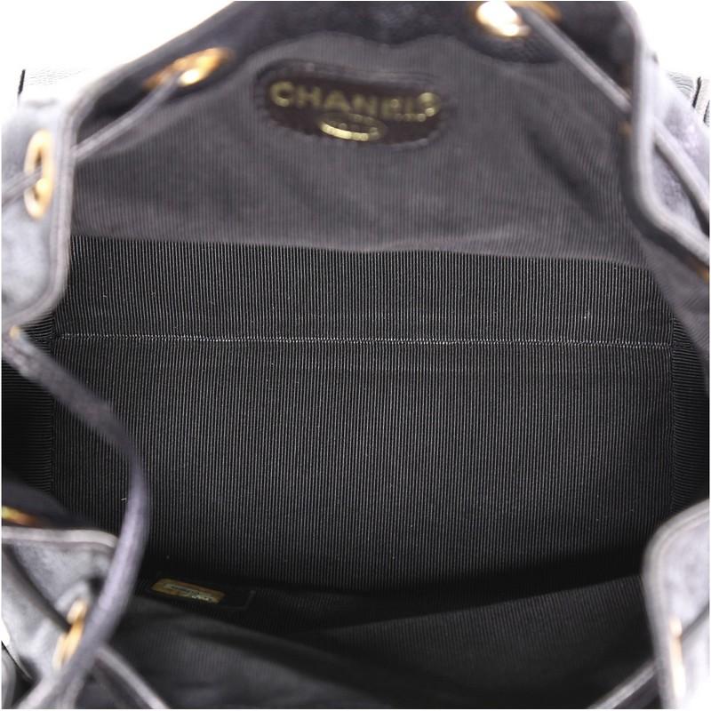 Chanel Vintage CC Drawstring Bucket Bag Caviar Small In Good Condition In NY, NY