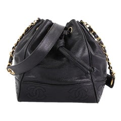 Chanel Vintage CC Drawstring Bucket Bag Caviar Small