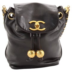 Chanel Vintage CC Drawstring Flap Shoulder Bag Leather Small