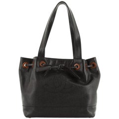 Chanel Vintage CC Drawstring Shoulder Bag Caviar Small