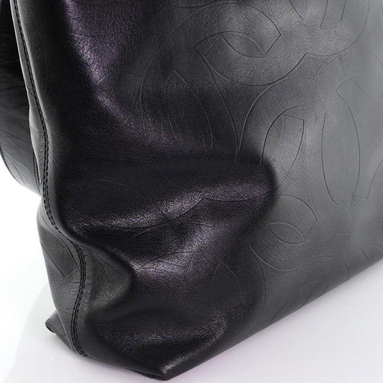 Chanel Vintage CC Embossed Tote Embossed Leather Medium