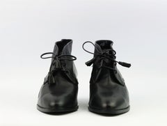 Chanel Vintage CC Embroidered Leather Ankle Boots EU 38 UK 5 US 8