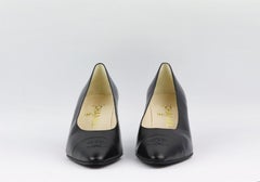 Chanel Vintage CC bestickte Leder-Pumps EU 38,5 UK 5,5 US 8,5