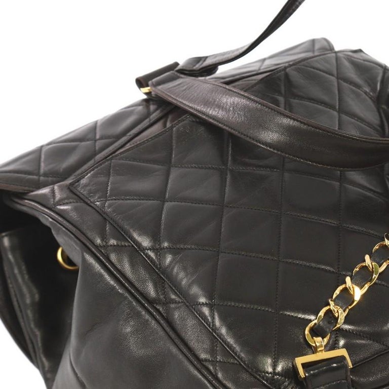 Chanel Vintage CC Flap Backpack Quilted Lambskin Medium at 1stDibs