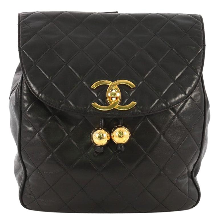 Chanel Vintage CC Flap Backpack Quilted Lambskin Medium