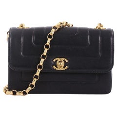 Chanel Vintage CC Flap Bag Horizontal Quilt Lambskin Mini