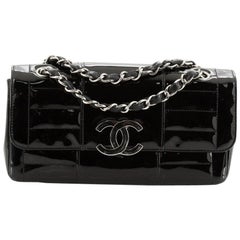 Chanel Vintage CC Flap Bag Horizontal Quilted Patent East West
