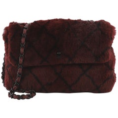 Chanel Vintage CC Flap Bag Printed Lapin Fur Small