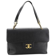 Chanel Vintage CC Flap Shoulder Bag Caviar XL