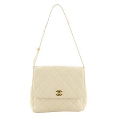 Chanel Vintage CC Flap Shoulder Bag Quilted Caviar Medium
