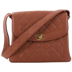 Chanel Vintage CC Flap Shoulder Bag Quilted Caviar Small