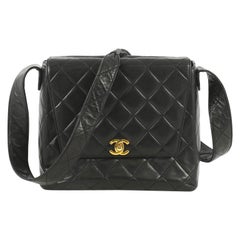 Chanel Black Lambskin Vintage Timeless Shoulder Bag at 1stDibs