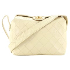 Chanel Vintage CC Fold Over Shoulder Bag Quilted Lambskin Small