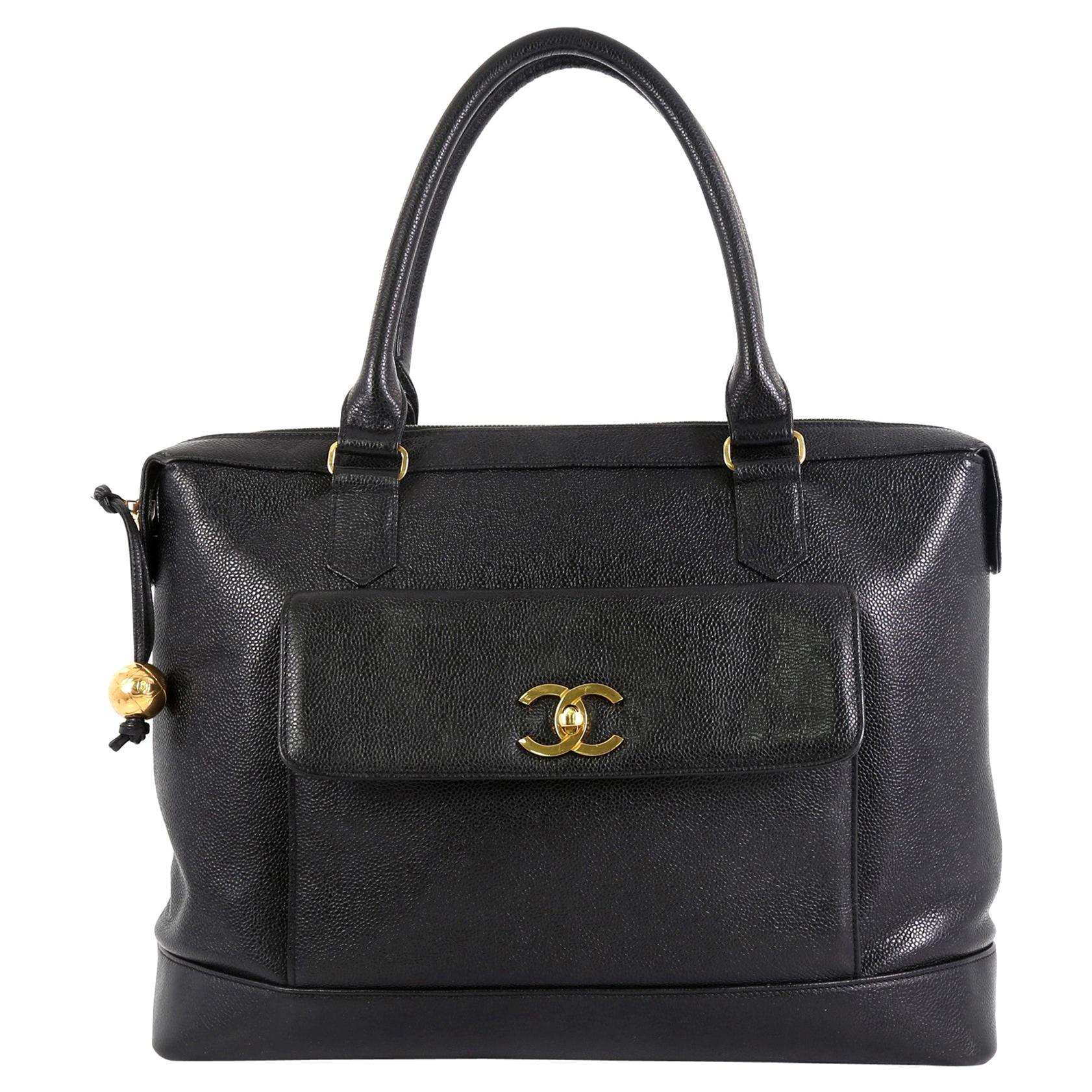 Chanel Vintage CC Front Pocket Briefcase Caviar at 1stDibs
