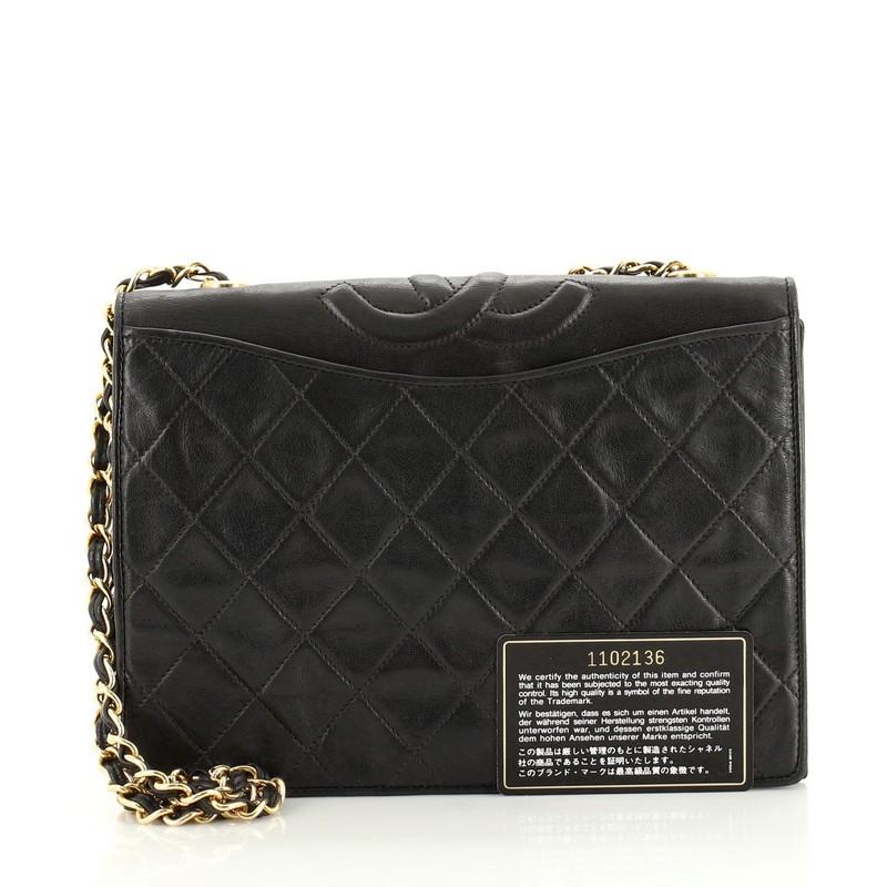 chanel vintage full flap bag quilted lambskin medium