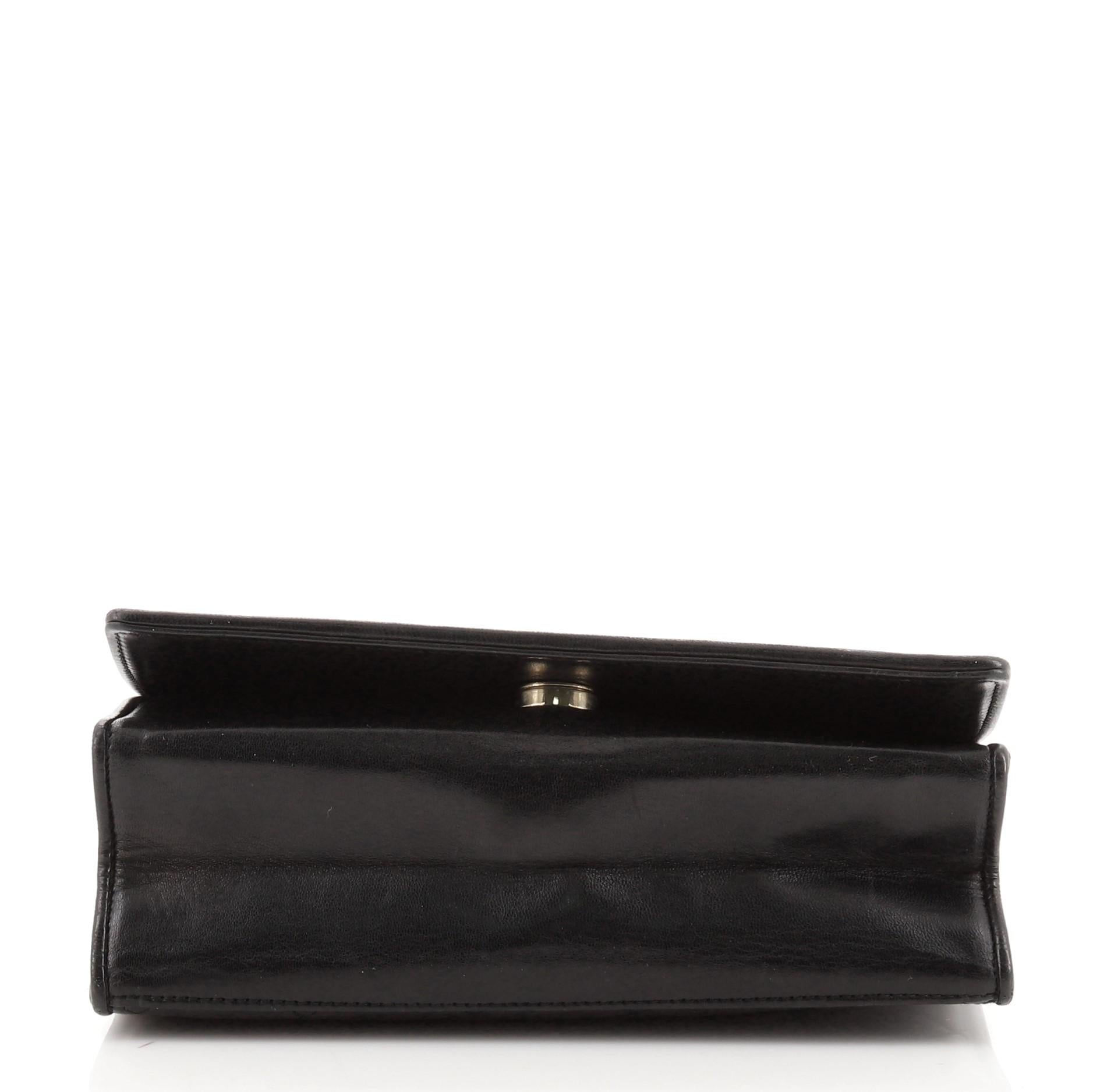 Women's or Men's Chanel Vintage CC Full Flap Bag Quilted Lambskin Small