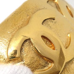 CHANEL Vintage CC Gold Bangle Cuff Bracelet