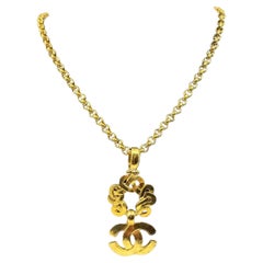 Chanel Vintage CC Gold Pendant Chain Necklace Chanel Vintage CC Gold Pendant Chain Necklace