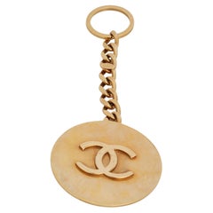 Chanel Vintage CC Gold Tone Dangle Key Chain (1993)