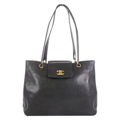 Chanel Vintage CC Lock Flap Tote Caviar Medium