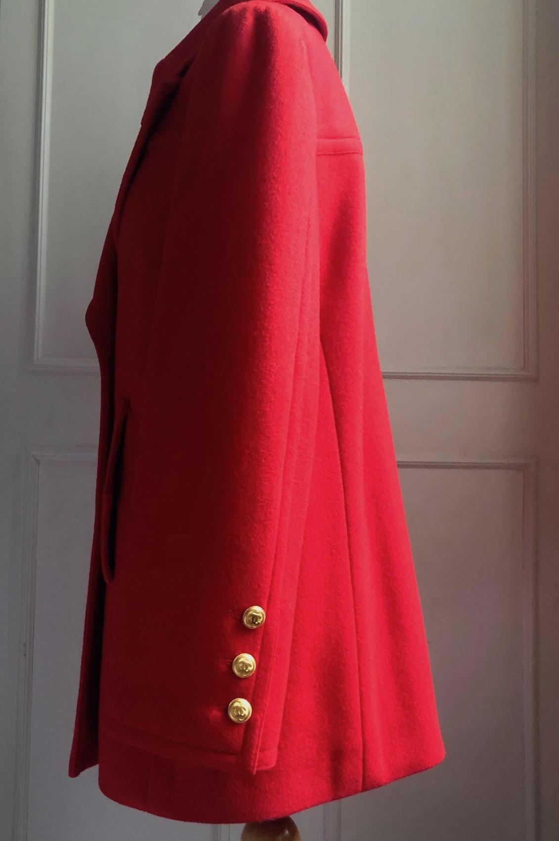 CHANEL Vintage CC Logo 12 Buttons Double-Breasted Jacket Coat 1990s 9
