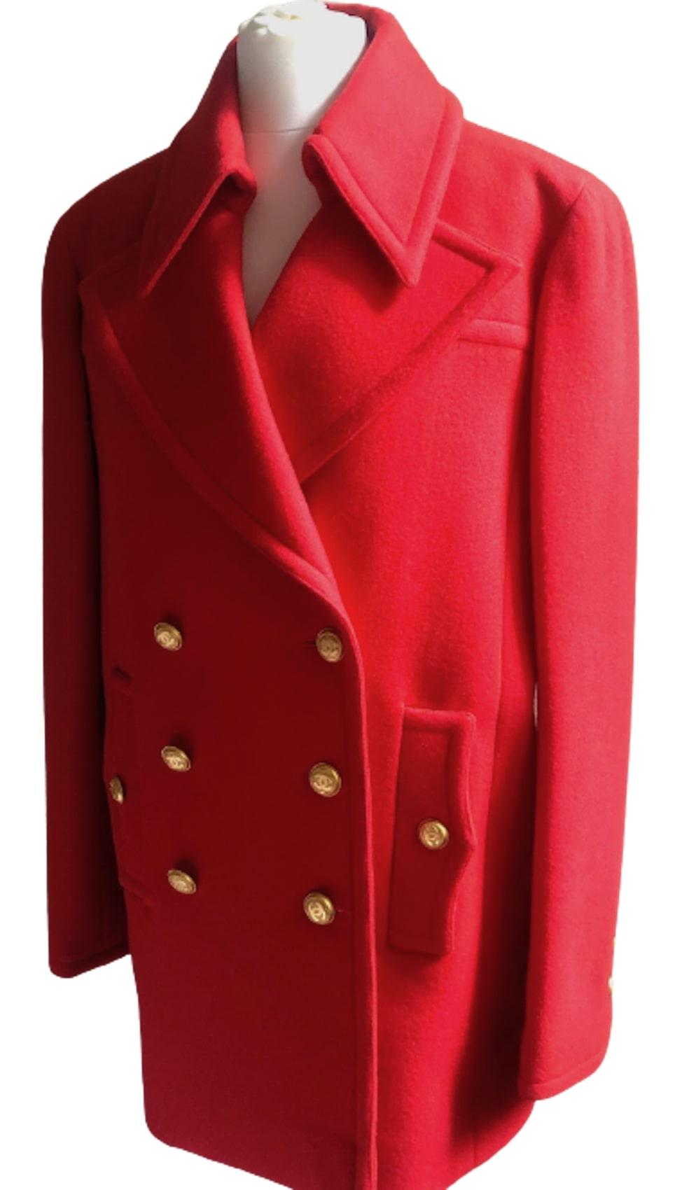 Women's CHANEL Vintage CC Logo 12 Buttons Double-Breasted Jacket Coat 1990s