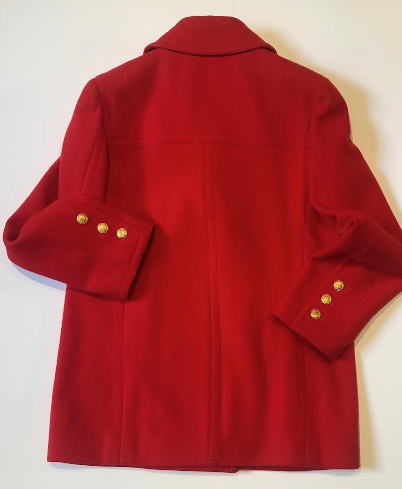 CHANEL Vintage CC Logo 12 Buttons Double-Breasted Jacket Coat 1990s 1
