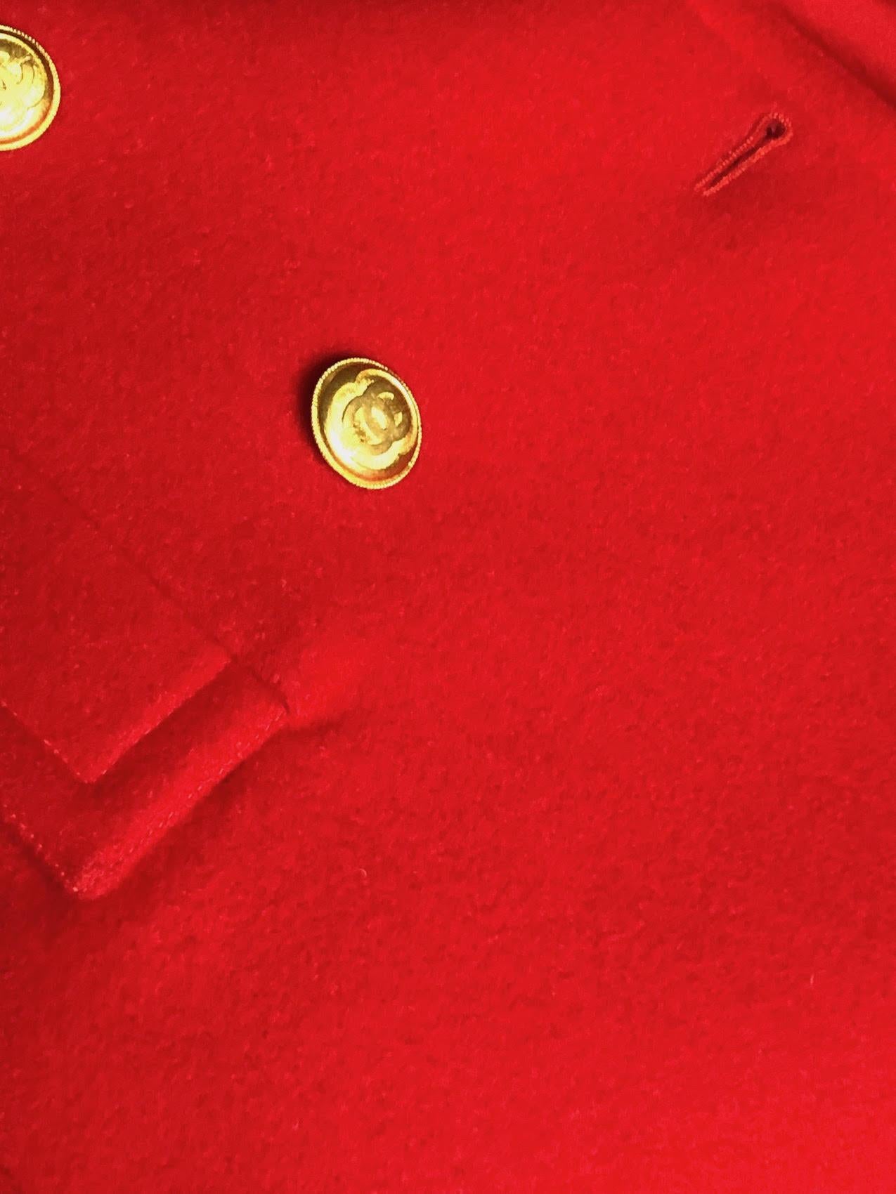 CHANEL Vintage CC Logo 12 Buttons Double-Breasted Jacket Coat 1990s 2
