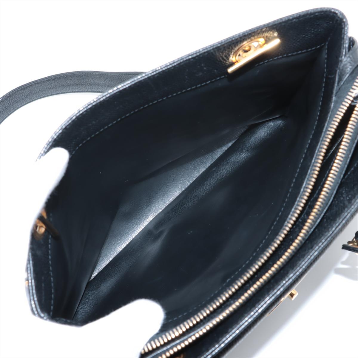 Chanel Vintage CC Logo Caviar Skin Pocket Chain Shoulder Tote BagNegro*PRE PEDIDO en venta 8