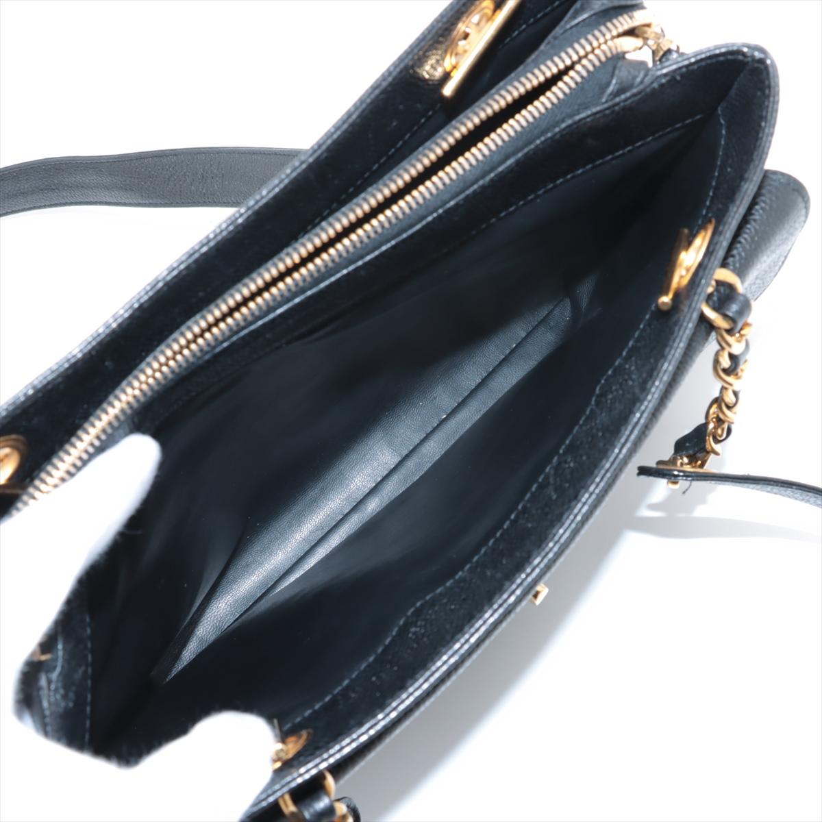 Chanel Vintage CC Logo Caviar Skin Pocket Chain Shoulder Tote BagNegro*PRE PEDIDO en venta 9