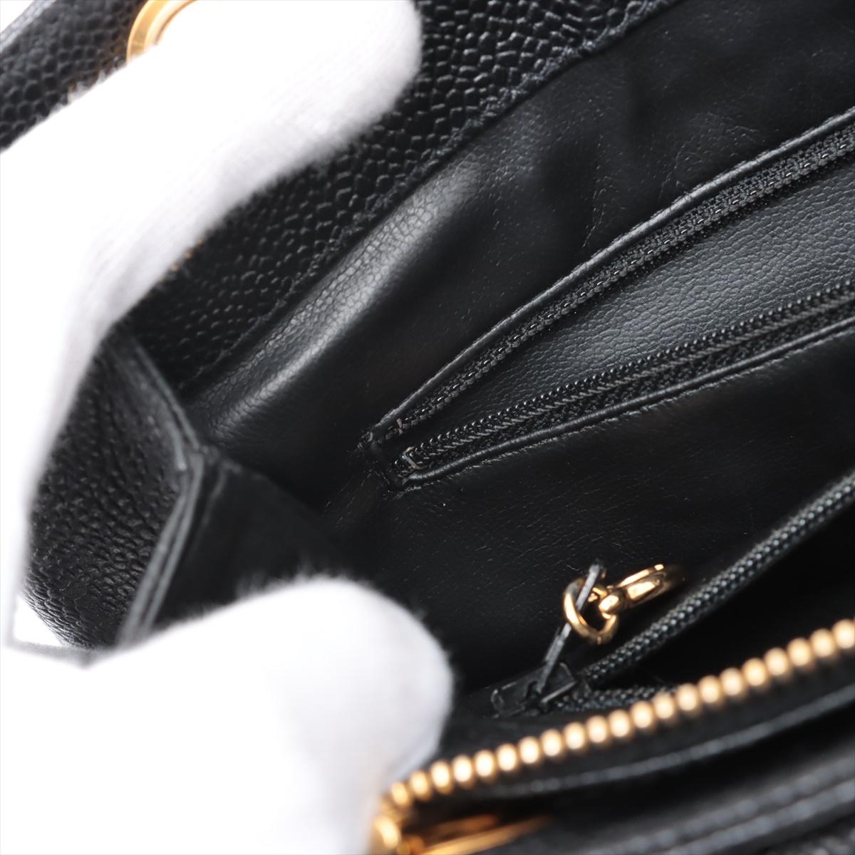 Chanel Vintage CC Logo Caviar Skin Pocket Chain Shoulder Tote BagNegro*PRE PEDIDO en venta 14