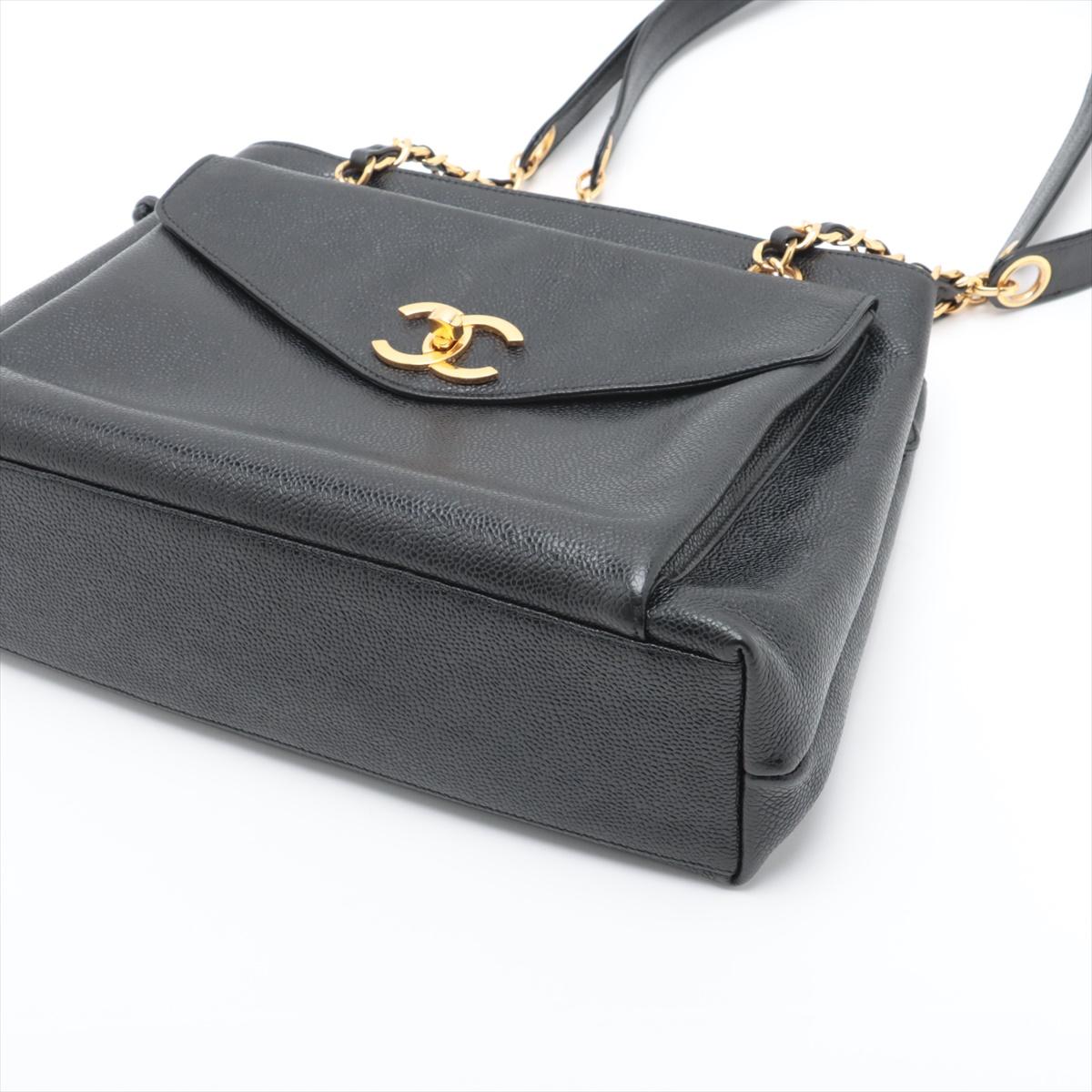 Chanel Vintage CC Logo Caviar Skin Pocket Chain Shoulder Tote BagNegro*PRE PEDIDO en venta 1