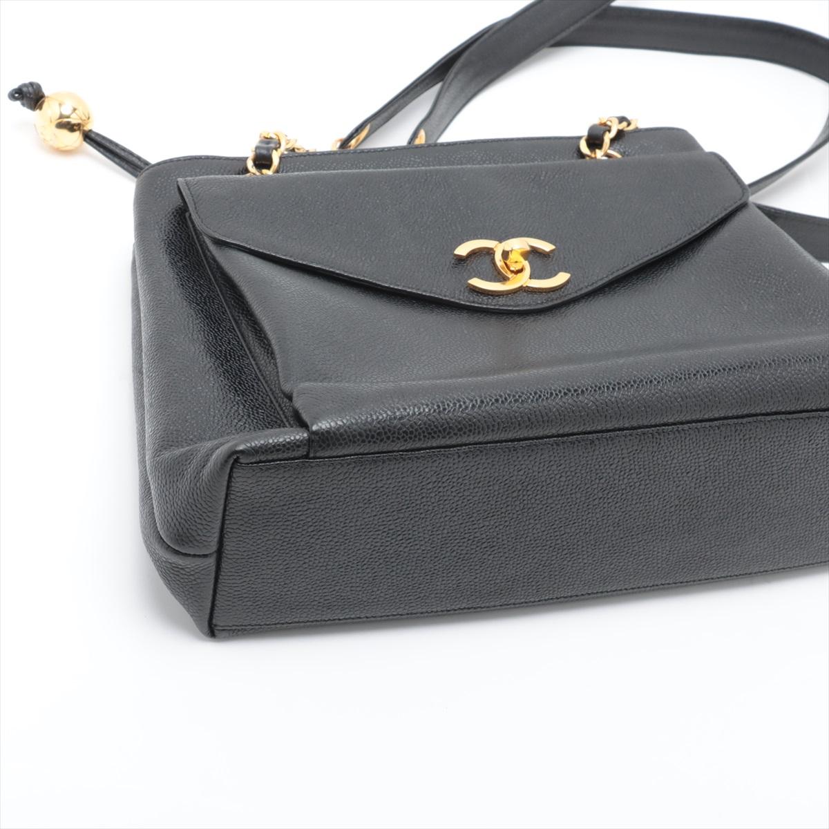 Chanel Vintage CC Logo Caviar Skin Pocket Chain Shoulder Tote BagNegro*PRE PEDIDO en venta 2