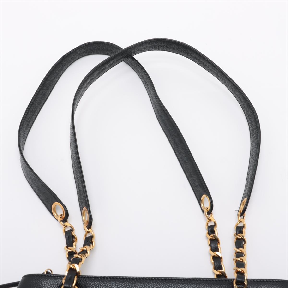 Chanel Vintage CC Logo Caviar Skin Pocket Chain Shoulder Tote BagNegro*PRE PEDIDO en venta 4