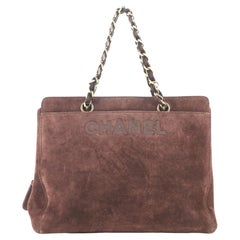 Chanel Vintage CC Logo Chain Tote Suede Medium