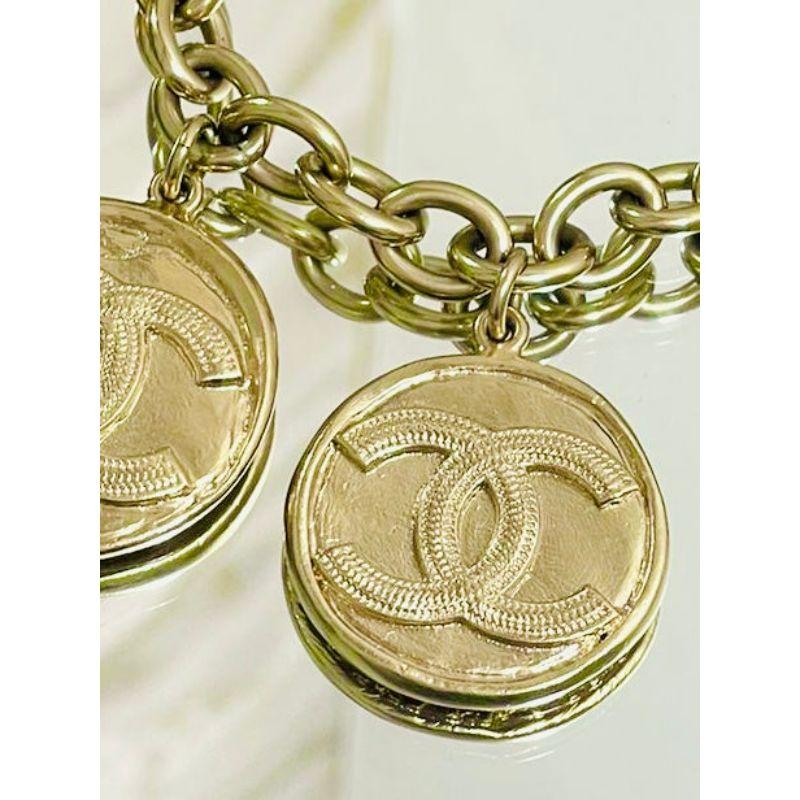 Modern Chanel Vintage 'CC' Logo Coin Bracelet For Sale